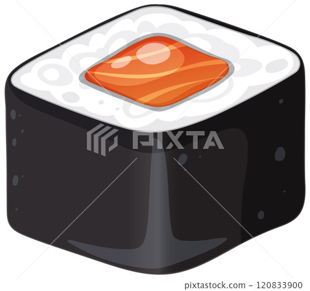 Delicious Sushi Roll Vector Illustration 120833900