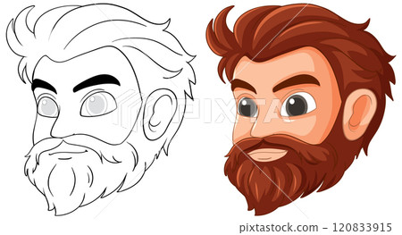 Bearded Man Vector Illustration 120833915