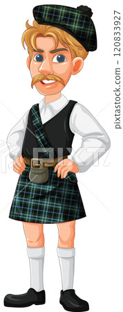 Scottish Man in Traditional Costume 120833927