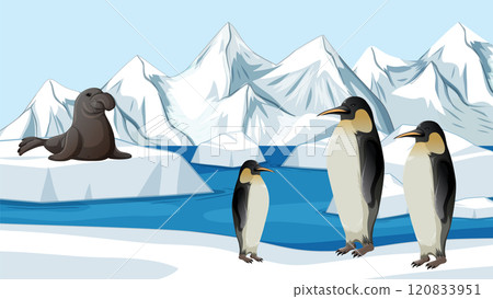 Arctic Wildlife and Icy Landscapes 120833951