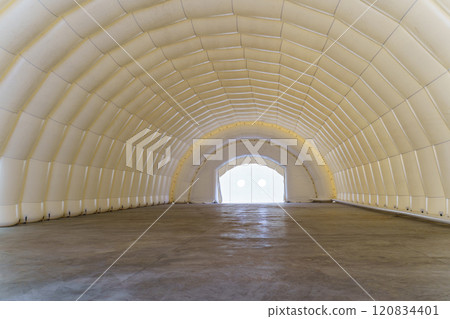 Innovative white dome structure serves as a versatile space for various uses Innovative white dome structure serves as a versatile space for various uses 120834401