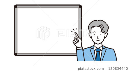 Illustration of businessman frame whiteboard 120834440