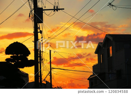 Sunset landscape of the city at dusk Sunset landscape of the city at dusk 120834588