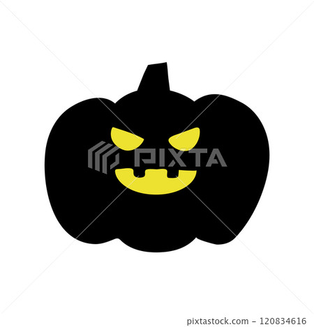 Jack o'lantern silhouette cartoon 120834616