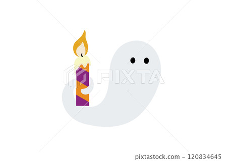 Illustration material of a ghost holding a candle Illustration material of a ghost holding a candle 120834645