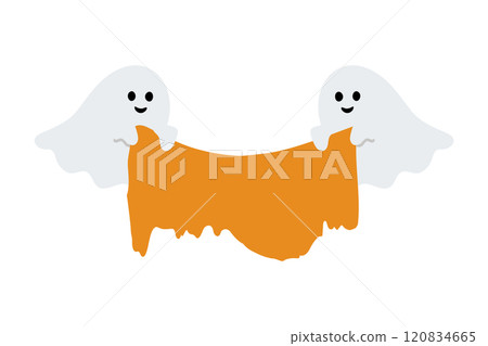 Illustration material of a ghost holding a cloth Illustration material of a ghost holding a cloth 120834665