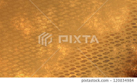 Golden Japanese pattern background Golden Japanese pattern background 120834984