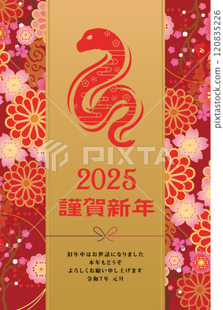 New Year's card 2025 Year of the Snake 120835226