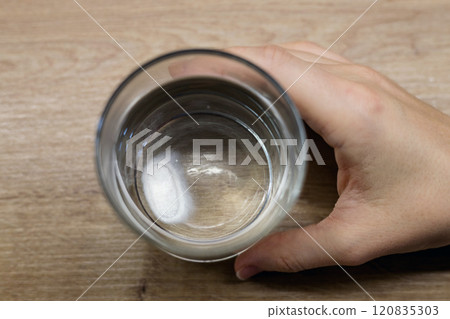 glass of water with fizz tablet glass of water with fizz tablet 120835303
