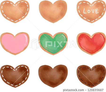 手繪心型餅乾插畫集 120835687