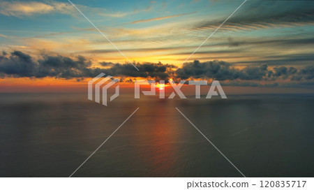 Sea surface and beautiful sunset 120835717