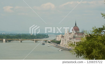 Budapest city and Hungarian Parliament building on Danube 120835722