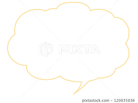 Yellow cloud-shaped speech bubble 120835836