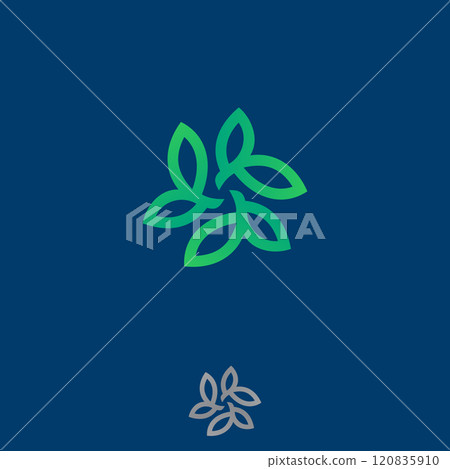Simple Leaf logo design for farming made with outline style 120835910