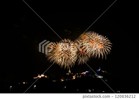 Light and fireworks show in Phra Nakhon Khiri annual fair. Light and fireworks show in Phra Nakhon Khiri annual fair. 120836212