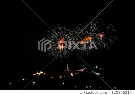 Light and fireworks show in Phra Nakhon Khiri annual fair. Light and fireworks show in Phra Nakhon Khiri annual fair. 120836213