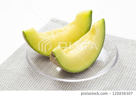 Fresh melon on white background 120836307