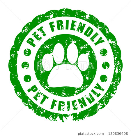 Pet friendly rubber stamp for restaurant and shop Pet friendly rubber stamp for restaurant and shop 120836408