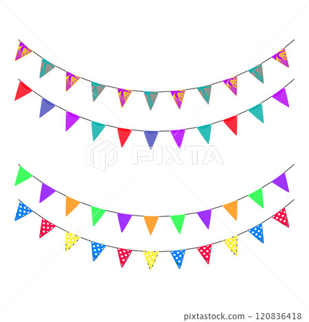 Flags celebration pennant color, for birthday christmas or new year Flags celebration pennant color, for birthday christmas or new year 120836418