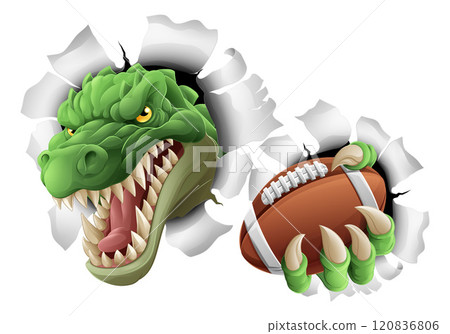 Crocodile Dinosaur Alligator Football Sport Mascot Crocodile Dinosaur Alligator Football Sport Mascot 120836806