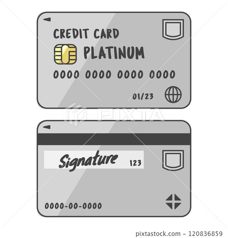 A currently popular design credit card (platinum card/wealthy class) Great value front and back set, with signature 120836859