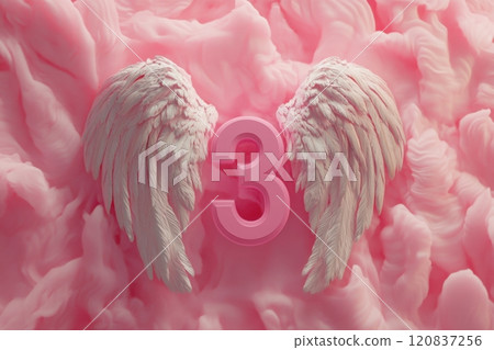 The number 3 is written on a background 120837256