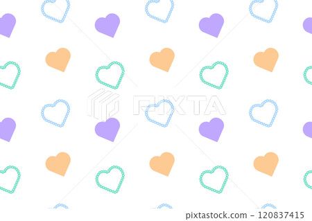 Pastel heart pattern with solid and lace designs Pastel heart pattern with solid and lace designs 120837415