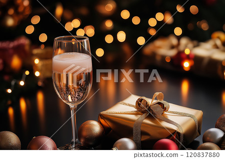 Christmas background with decorations. With copyspace 120837880
