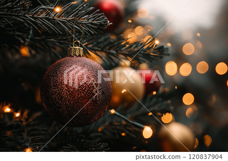 Christmas background with decorations. With copyspace 120837904