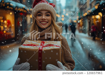 Winter shopping event. Winter shopping concept. 120837961