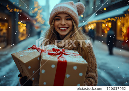 Winter shopping event. Winter shopping concept. 120837962