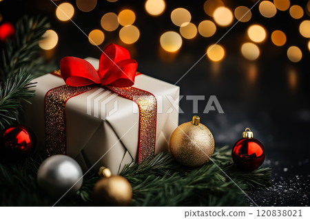 Christmas background with decorations. With copyspace 120838021