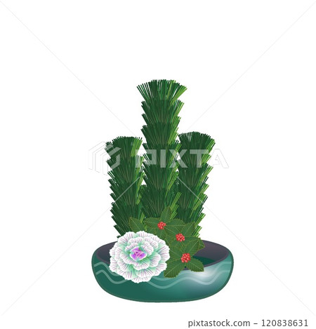 New Year's flower illustration New Year's flower illustration 120838631