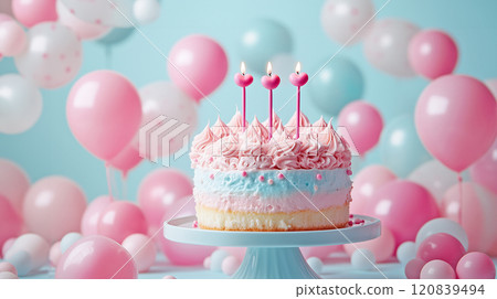 可愛的蛋糕，色彩柔和 120839494