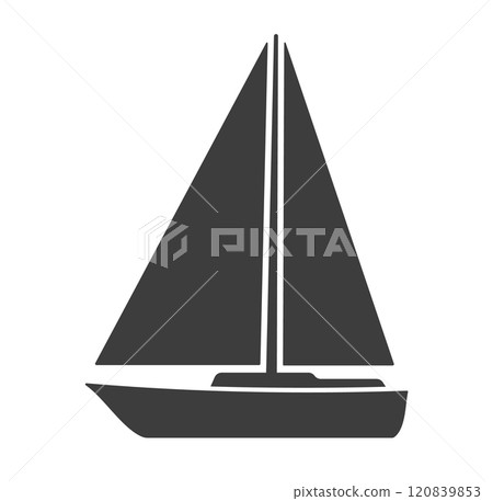 Sailing boat yacht logo symbol sign. Yacht club logotype icon. Sailboat shape silhouette. Vector illustration image. Isolated on white background. Sailing boat yacht logo symbol sign. Yacht club logotype icon. Sailboat shape silhouette. Vector illustration image. Isolated on white background. 120839853