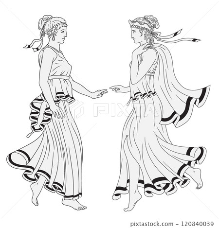 Vector Greek women. 120840039