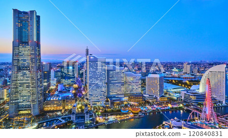 Night view of the Minatomirai district Night view of the Minatomirai district 120840831