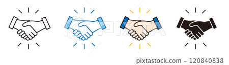 Handshake icon. Business contract conclusion. 120840838