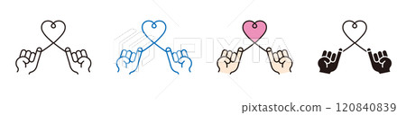 Icon of the red thread of fate. Illustrations related to matching apps and love. 120840839