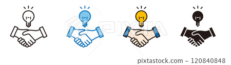 Handshake icon. Business contract conclusion. 120840848