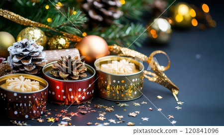 Festive Christmas decor elements 120841096