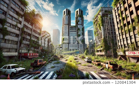 Abandoned city center 120841304