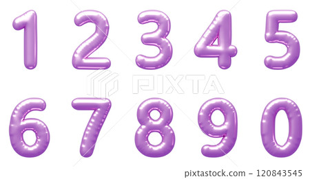 3D image_balloon_number_purple 120843545