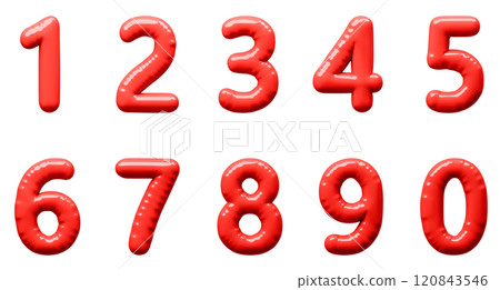 3D image_balloon_number_red 120843546