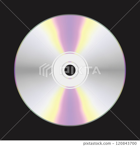 Cartoon retro y2k compact disk for personal computer. CD isolated on white background. 120843700