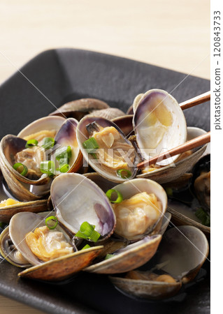 Steamed clams in sake Steamed clams in sake 120843733