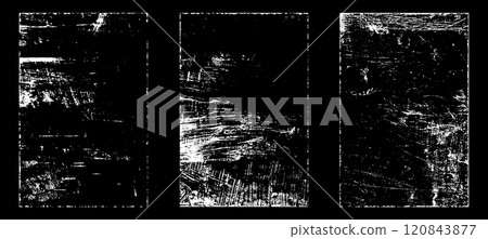 Set of Black and white grunge. Distress overlay texture. Surface dust and rough dirty wall background concept. Distress illustration simply place over object to create grunge effect. Vector EPS10. Set of Black and white grunge. Distress overlay texture. Surface dust and rough dirty wall background concept. Distress illustration simply place over object to create grunge effect. Vector EPS10. 120843877