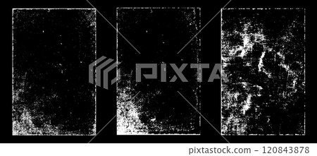 Set of Black and white grunge. Distress overlay texture. Surface dust and rough dirty wall background concept. Distress illustration simply place over object to create grunge effect. Vector EPS10. Set of Black and white grunge. Distress overlay texture. Surface dust and rough dirty wall background concept. Distress illustration simply place over object to create grunge effect. Vector EPS10. 120843878