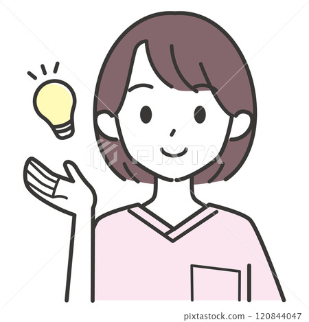 A female nurse making a proposal A female nurse making a proposal 120844047