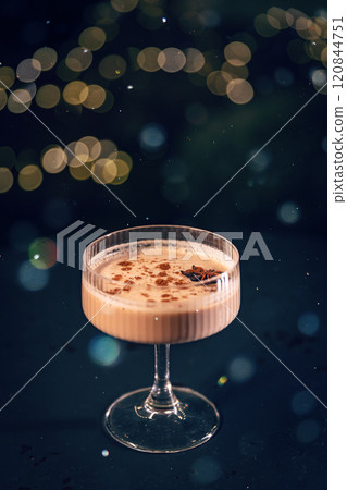 Eggnog cocktail decorated with star anise Eggnog cocktail decorated with star anise 120844751